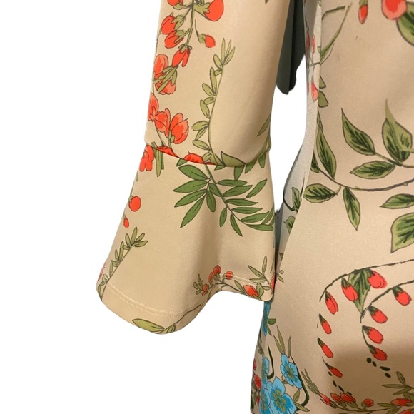 New York and Company Floral Dress with 3/4 Flutter Sleeve - Picture 3 of 8